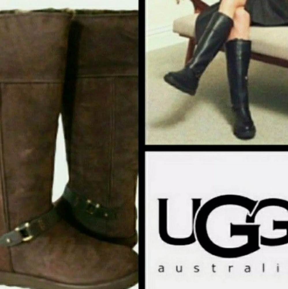 UGG BOOTS Knee High Shearling Sheepskin Lined Flat Heel Size 9 Womens NWOB